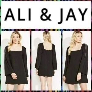 Ali & Jay Black Bell Sleeve Dress